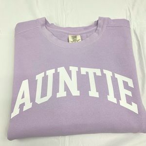 Comfort Colors Auntie Sweatshirt Crewneck Heavyweight Sweater L Size